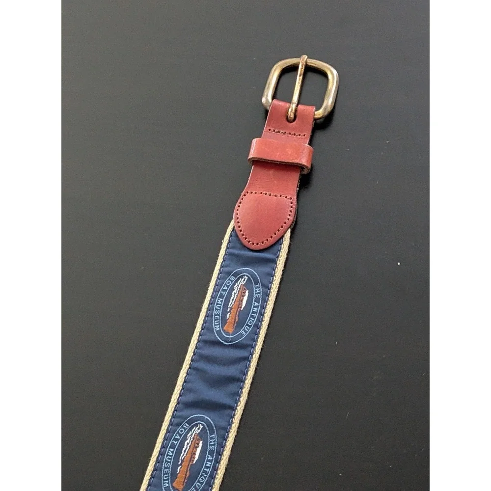 The‎ Antique Boat Museum Belt - Leather Man Limited Handmade Essex USA Sz 48